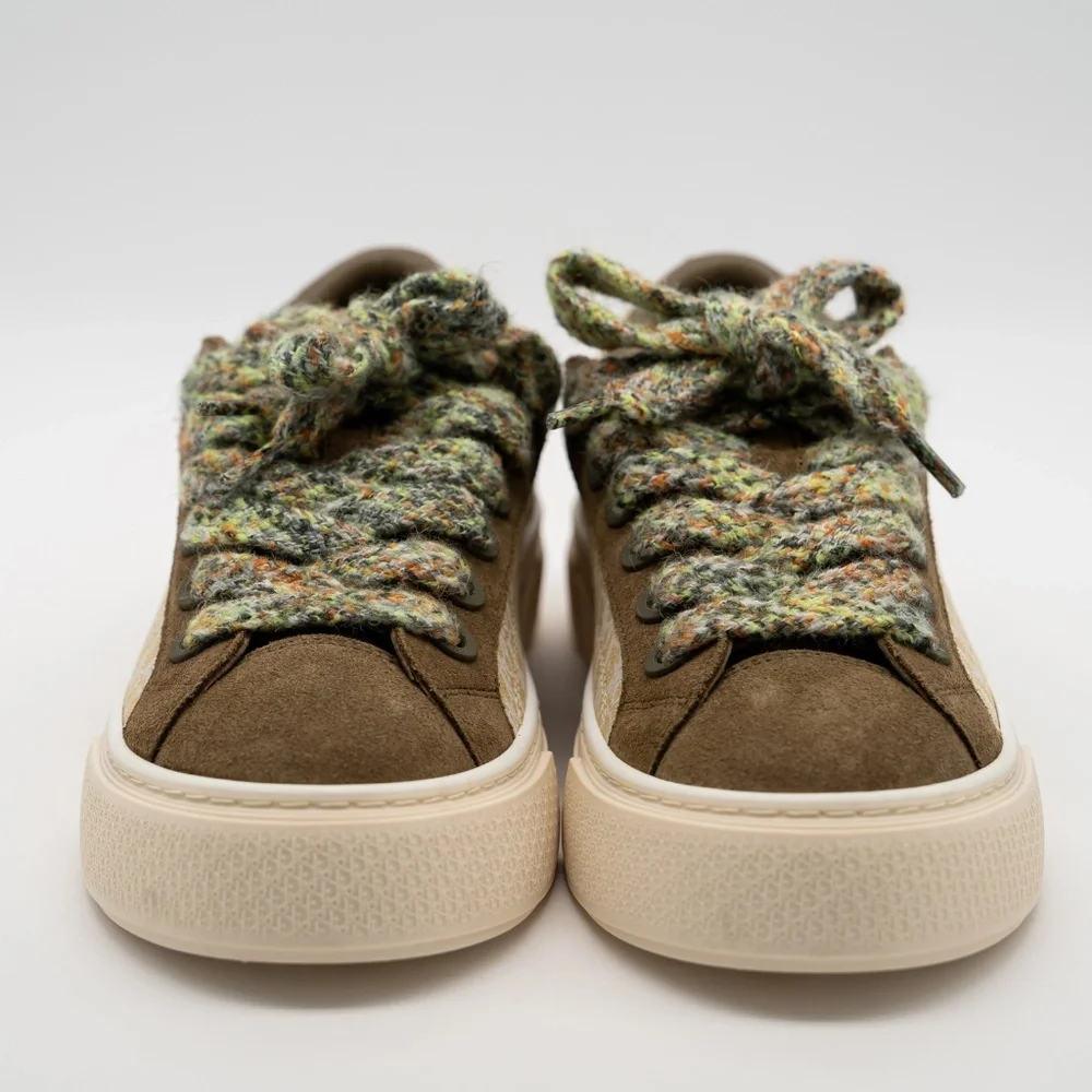 size 43eu 10 US Dior B33 Tennis Green Khaki Suede Sneakers Canvas - Picture 2 of 13